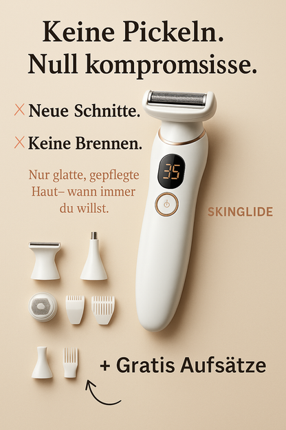 SKINGLIDE™ – Für Haut, die sich wie Seide anfühlt - Sag Tschüss zu Rasierpickeln, Stoppeln & Hautstress