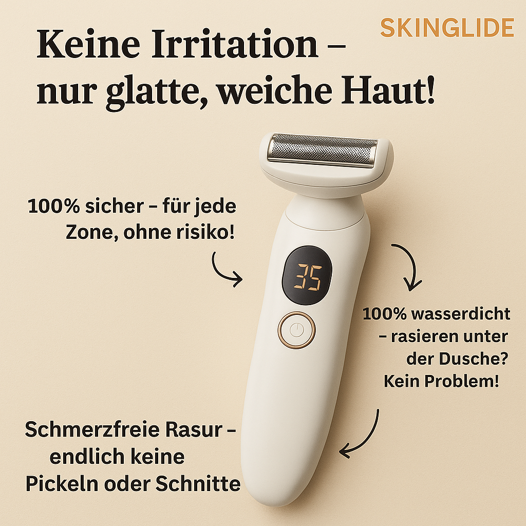SKINGLIDE™ – Für Haut, die sich wie Seide anfühlt - Sag Tschüss zu Rasierpickeln, Stoppeln & Hautstress